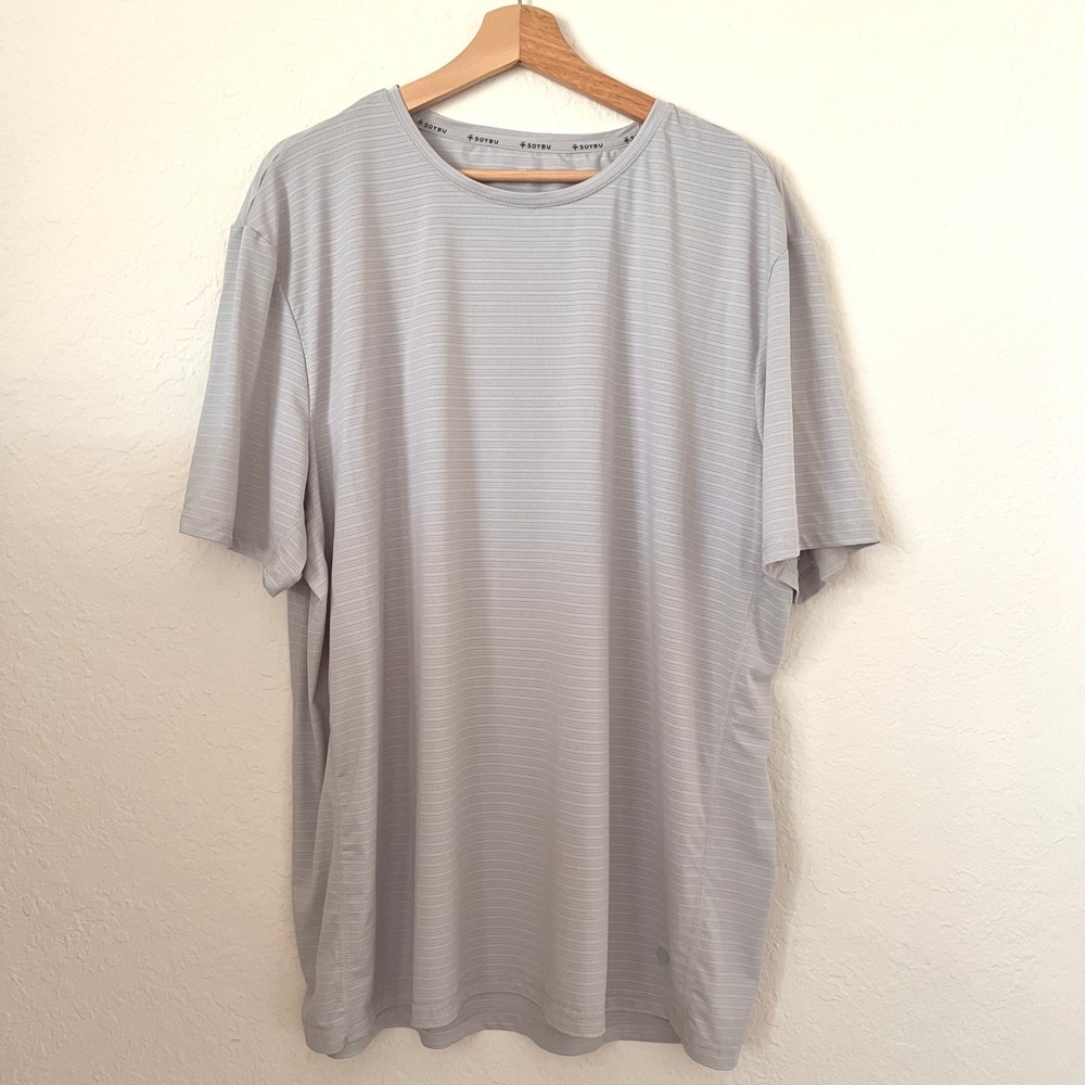 Soybu Performance Shirt Mens XXL Gray Short Sleeve Mesh Athletic Gym